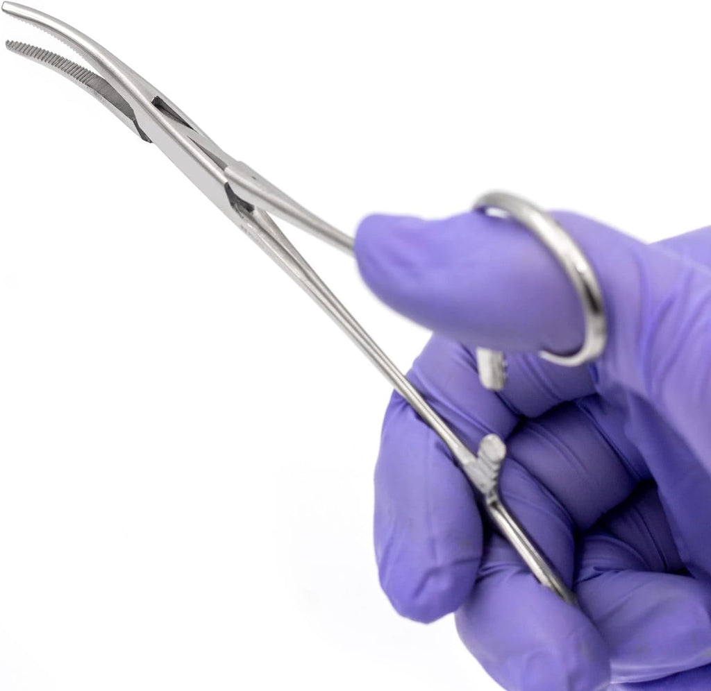 1 Count (Pack of 1) Silver Curved Kelly Forceps Locking Tweezers Clamp - QIAO CrystalQIAO CrystalQIAO Crystal