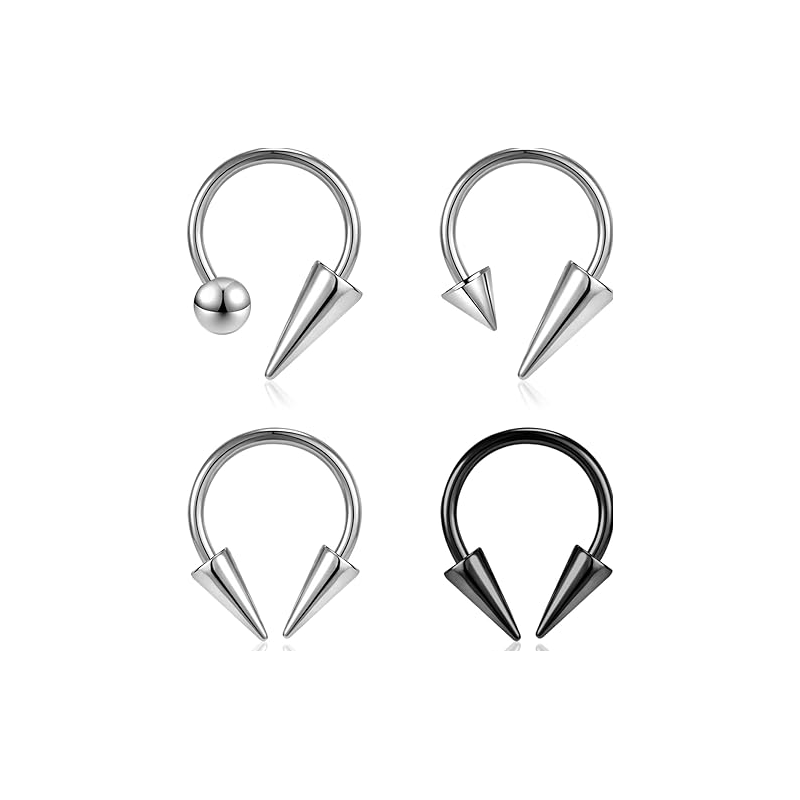 1 pcs 16G Stainless Steel Daith Helix Tragus Cartilage Earrings Hoop Lip Piercing - QIAO Crystal我的商店QIAO Crystal