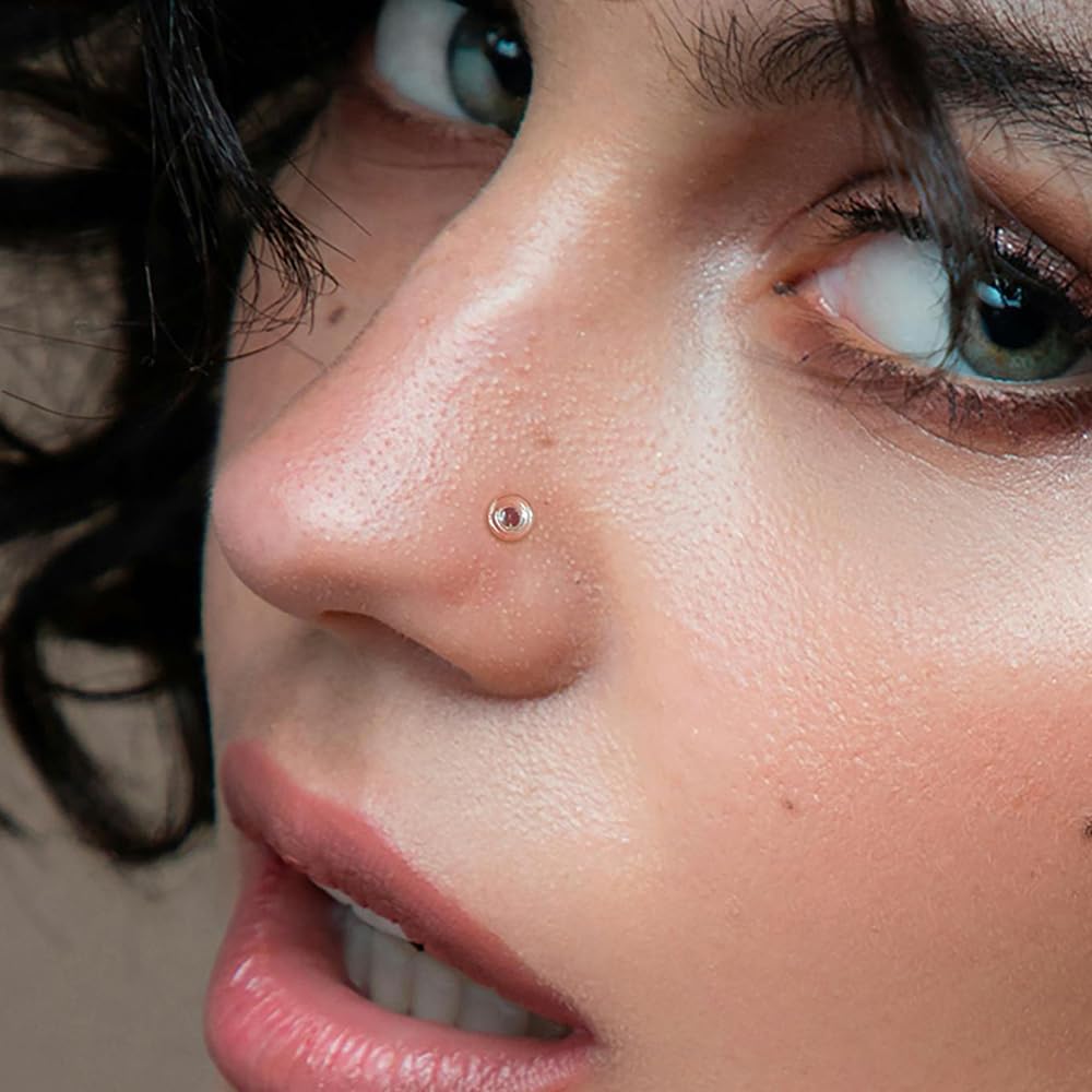 10Pcs Glass Clear Nose Studs Screw 18g/16g Glass Nose Piercing Retainer for Sport - QIAO CrystalQIAO CrystalQIAO Crystal