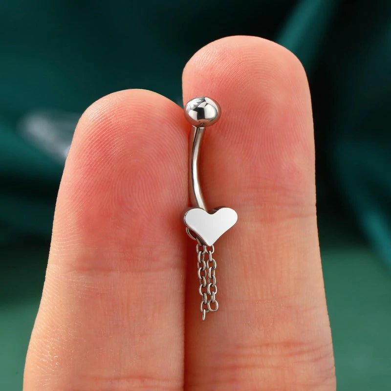 14G Belly Navel Rings Dangle Surgical Steel Navel Piercing Jewelry