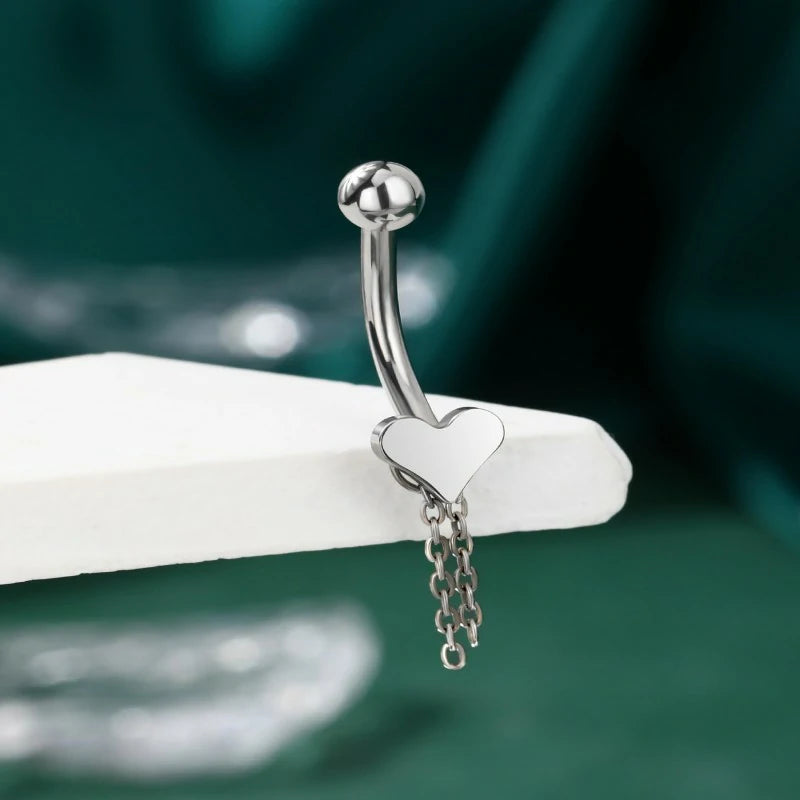 14G Belly Navel Rings Dangle Surgical Steel Navel Piercing Jewelry