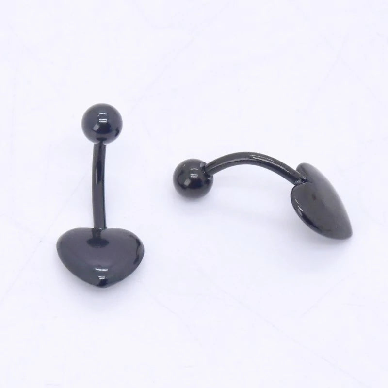 14G Heart Belly Button Rings made of 316L Surgical Steel Minimalist Star