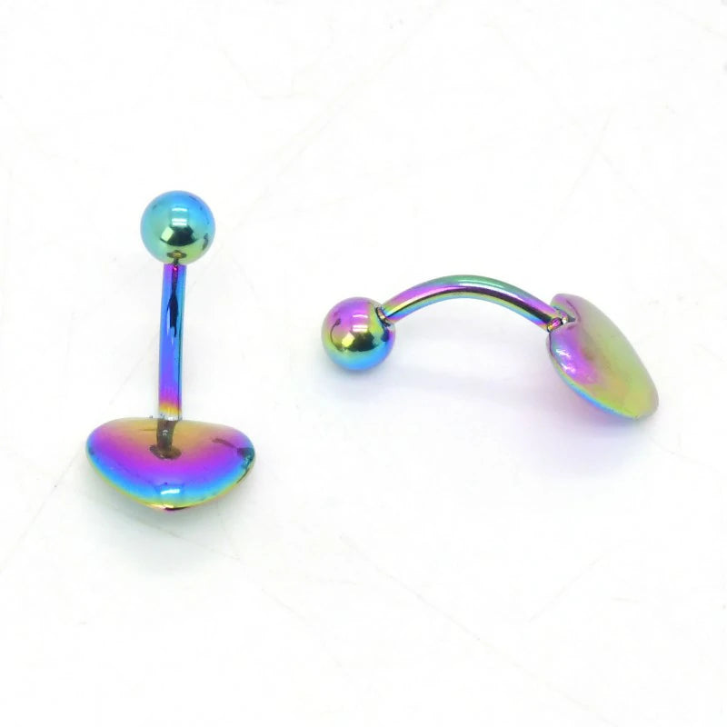 14G Heart Belly Button Rings made of 316L Surgical Steel Minimalist Star