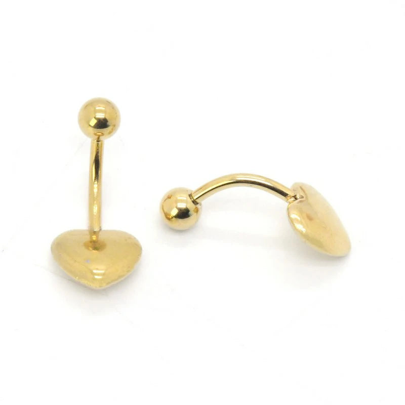 14G Heart Belly Button Rings made of 316L Surgical Steel Minimalist Star