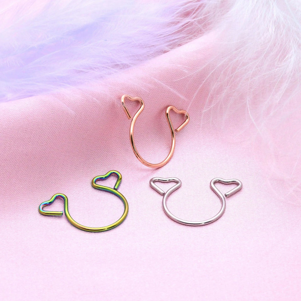 14G Heart Love Heart Nipple rings Barbell Bar Piercing Nipple Shield Sexy