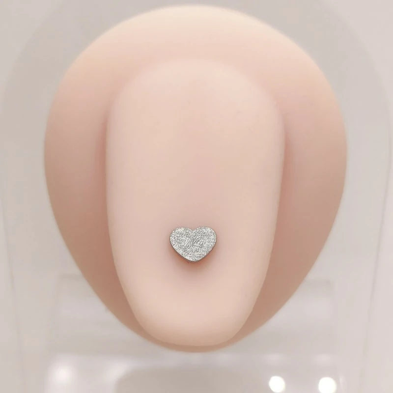 14G Stainless Steel Tongue Rings Straight Barbells Heart Shape Rose Shape Tongue Piercing Jewelry