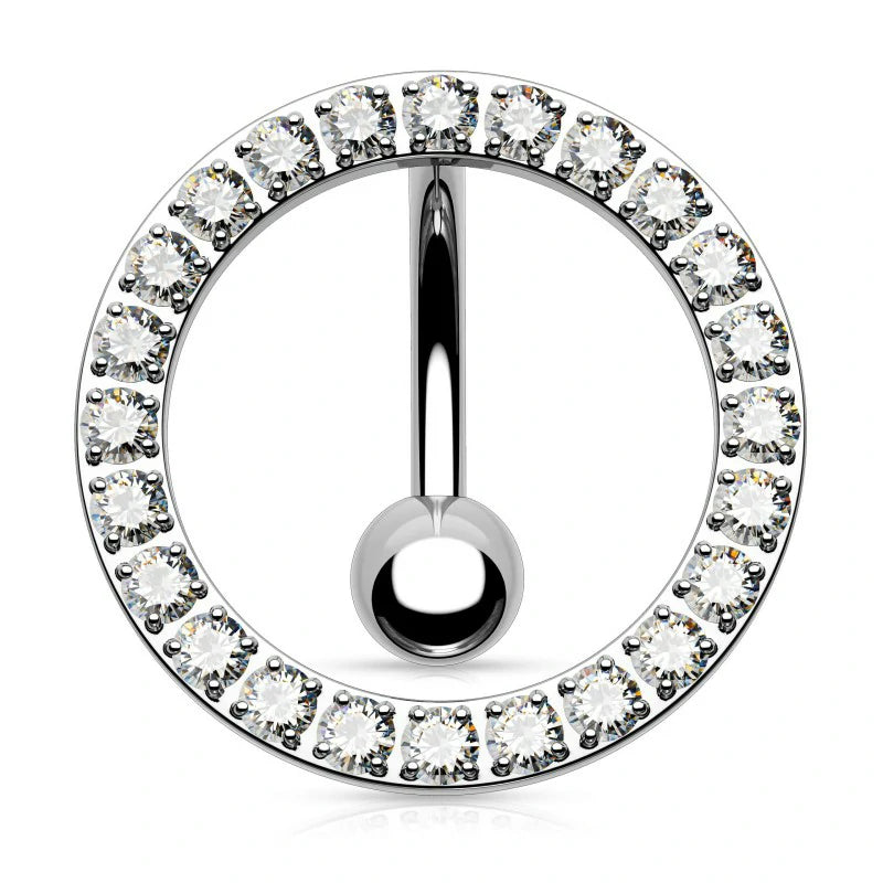14G Titanium Belly Button Ring, Reverse Belly Ring for Women