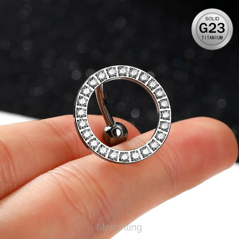 14G Titanium Belly Button Ring, Reverse Belly Ring for Women