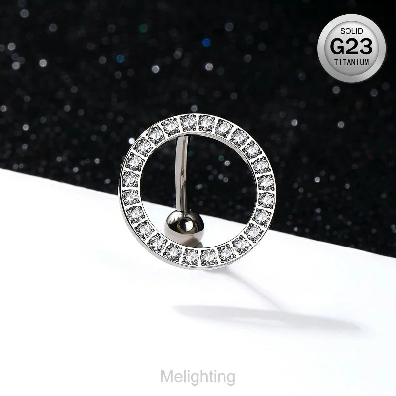 14G Titanium Belly Button Ring, Reverse Belly Ring for Women