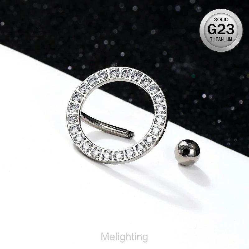 14G Titanium Belly Button Ring, Reverse Belly Ring for Women