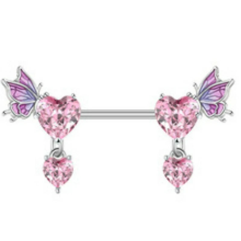 14G Titanium Floating Belly Button Rings Cute Navel Piercing Jewelry With Sparkling Aurora Crystal Pendant