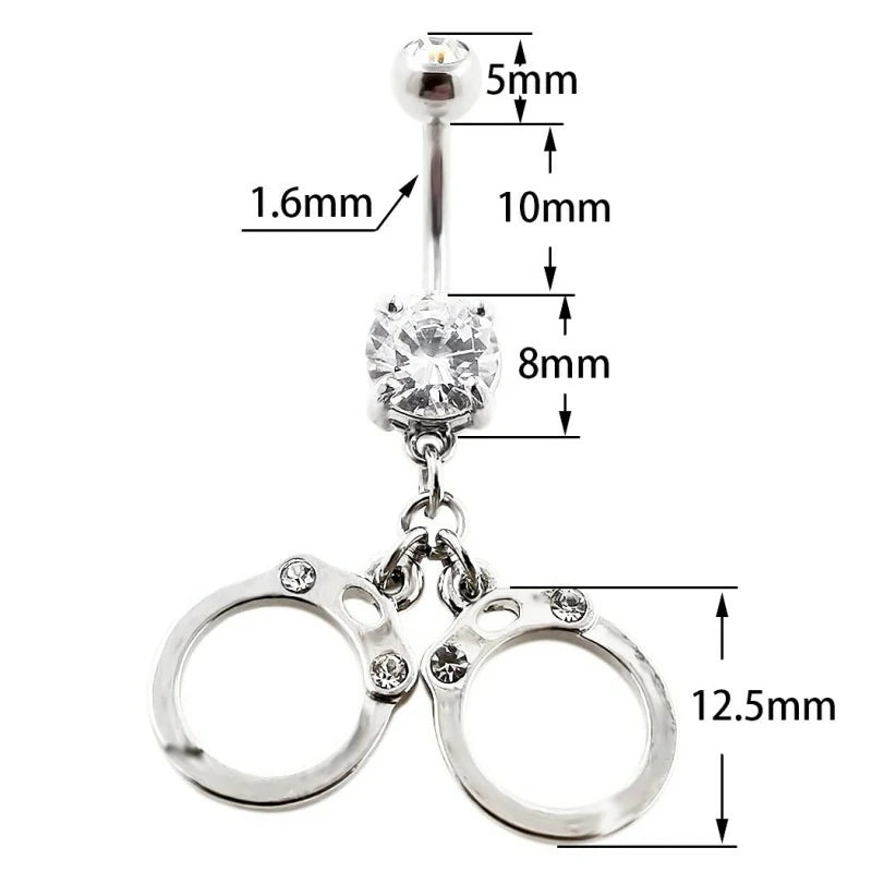 14G(1.6mm) Multicolor Sea Turtle Curved Barbell Dangle Belly Button Ring 316L Stainless Steel