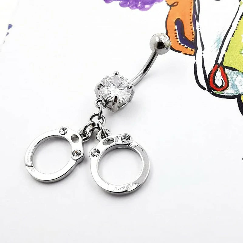 14G(1.6mm) Multicolor Sea Turtle Curved Barbell Dangle Belly Button Ring 316L Stainless Steel