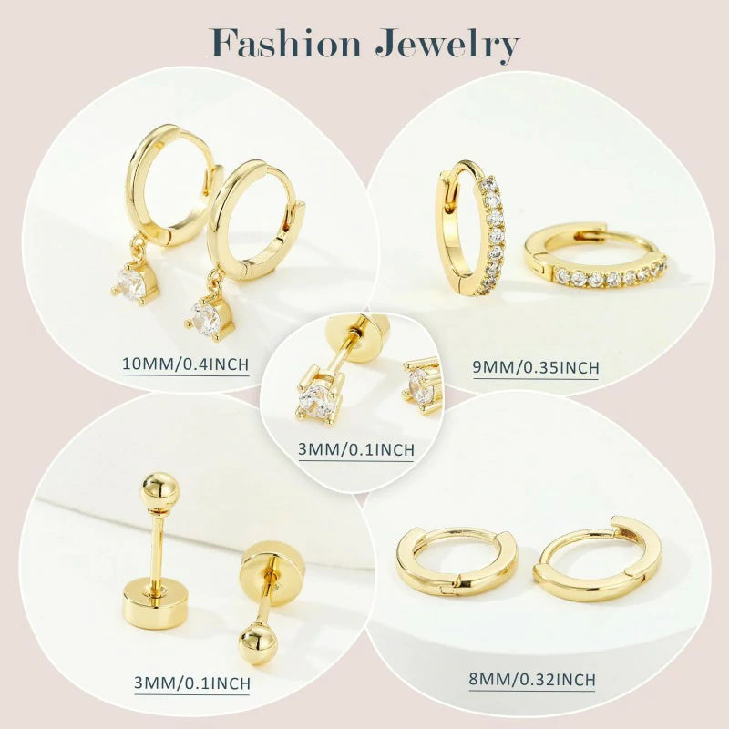 14K Gold Ear Cuff No Piercing Adjustable Cartilage Earrings 925 Sterling Silver Ear Clip Fake Earrings