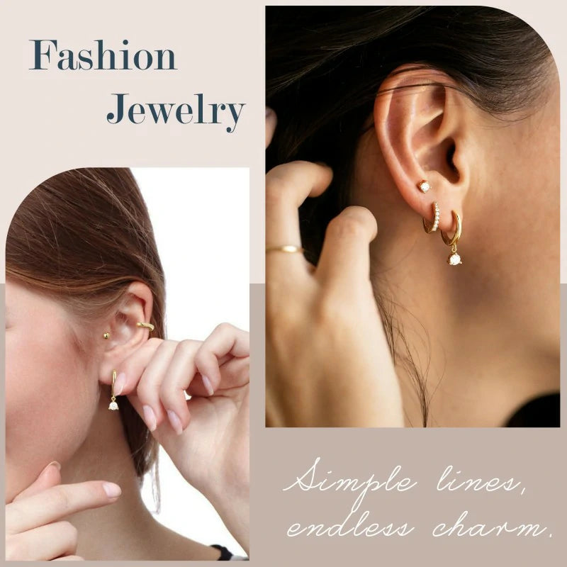 14K Gold Ear Cuff No Piercing Adjustable Cartilage Earrings 925 Sterling Silver Ear Clip Fake Earrings