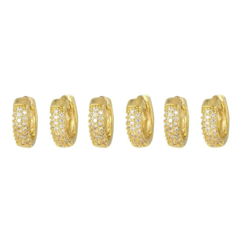 14K Gold Moon Star Tassel Chain Stud Earring Set Asymmetric Trendy Stacked Earrings