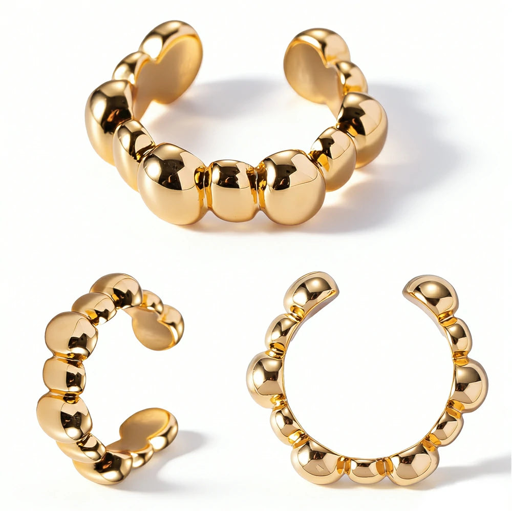 14K Gold Plated Ear Cuff Earrings Dainty Ear Cuffs Clip on Earrings Non Piercing Trendy Cubic Zirconia