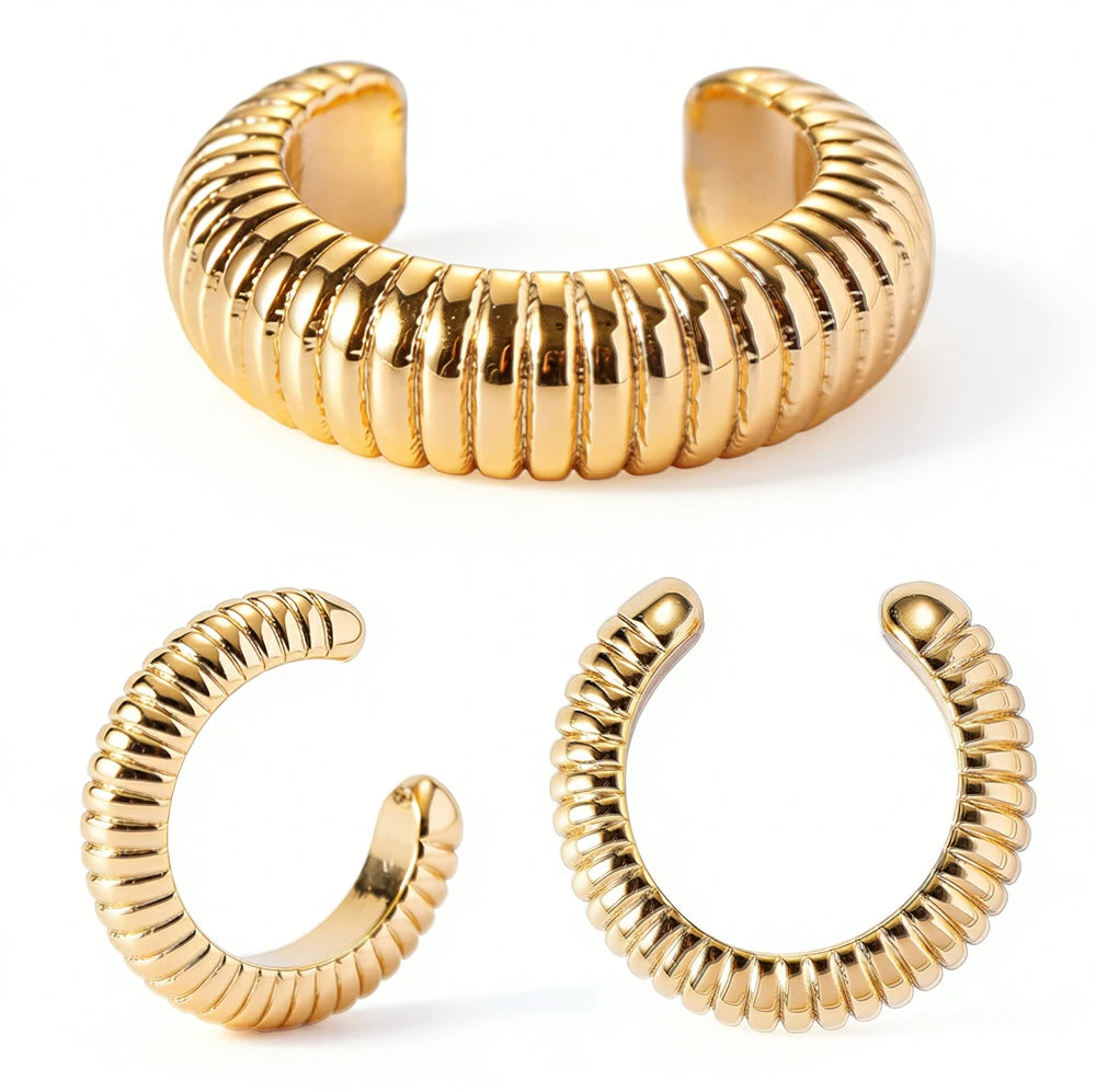 14K Gold Plated Ears Clip on Cartilage Earrings Fake Earrings Handmade Hypoallergenic Jewelry