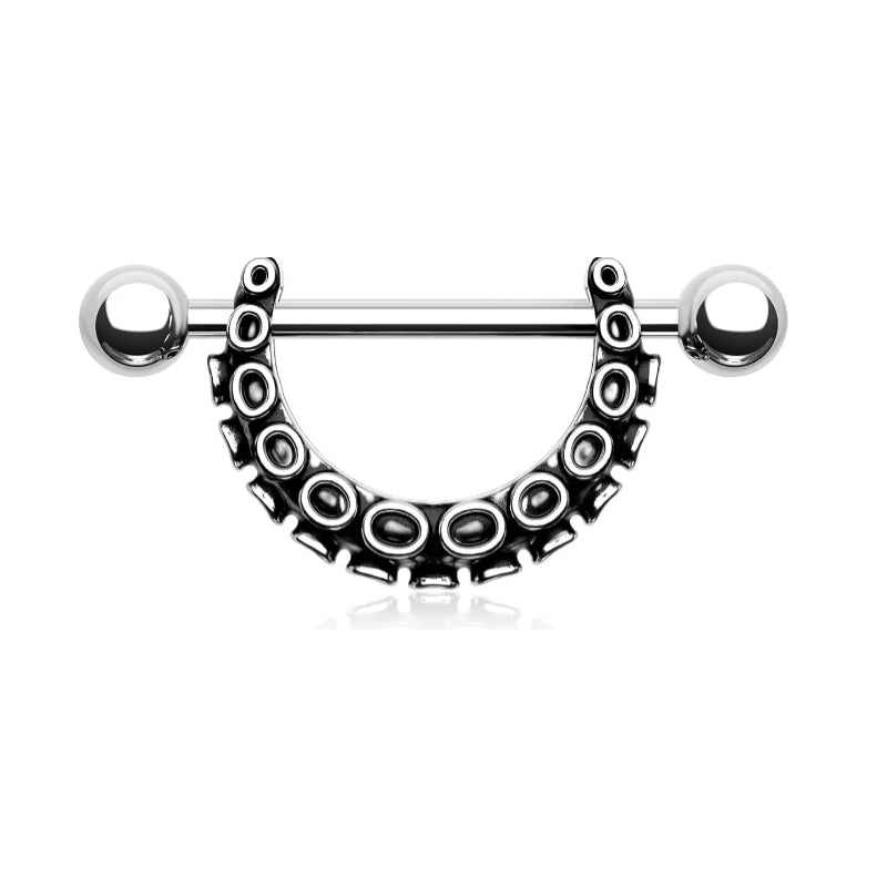 14G  316L Stainless Steel Octopus Piercing Jewelry Nipple Barbell