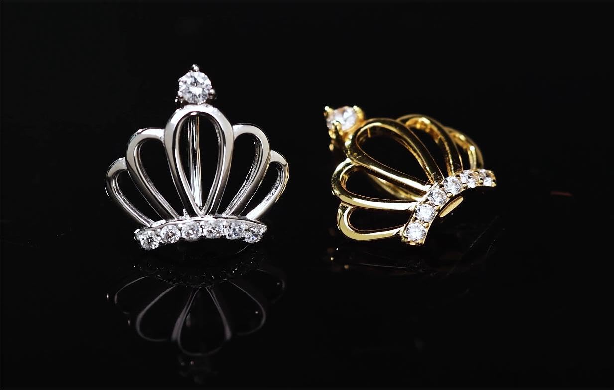 14G 925 Sterling Silver Clicker Belly Button Ring Crown Shape Belly Barbell Piercing 10/12mm Reverse Curved Hoop Navel Barbell Piercing Jewelry Silver Gold 1pc - 我的商店我的商店我的商店
