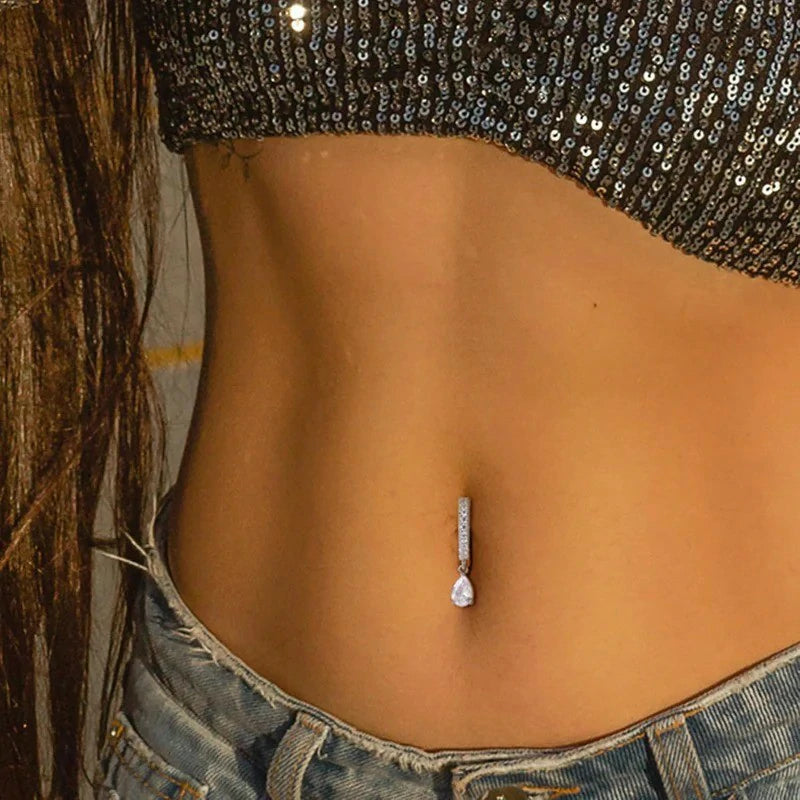 14G Clicker Belly Rings 316L Surgical Steel Dangle Belly Button Ring