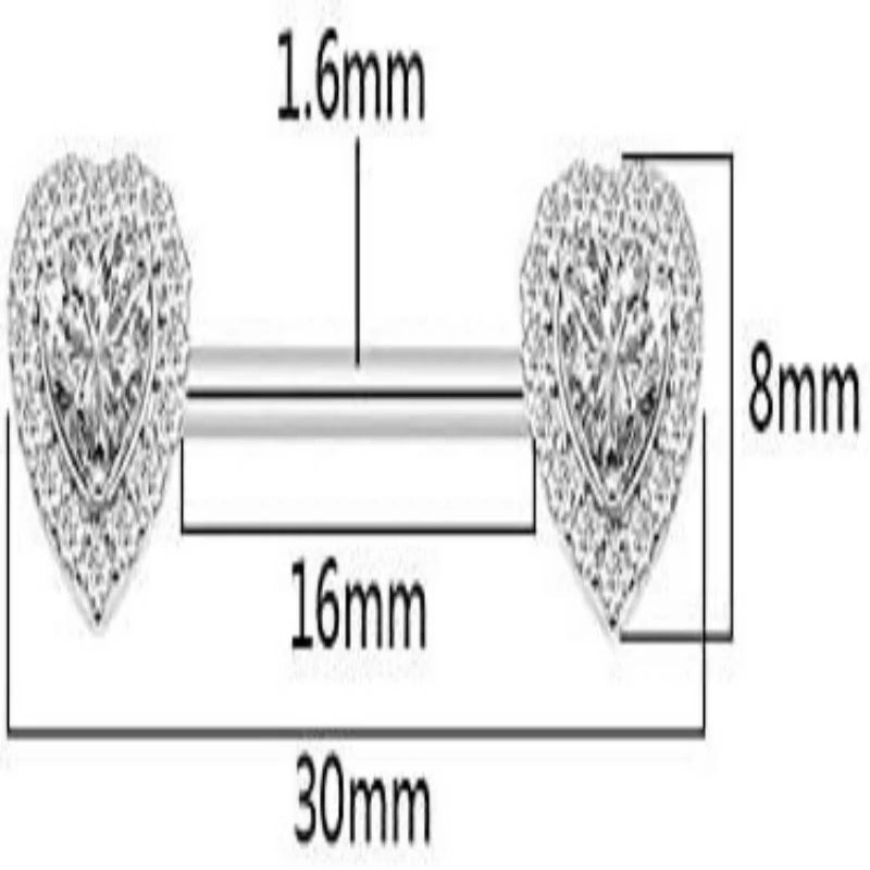 Love Heart Nipple Rings Tongue Ring Surgical Steel Nipple rings Piercing
