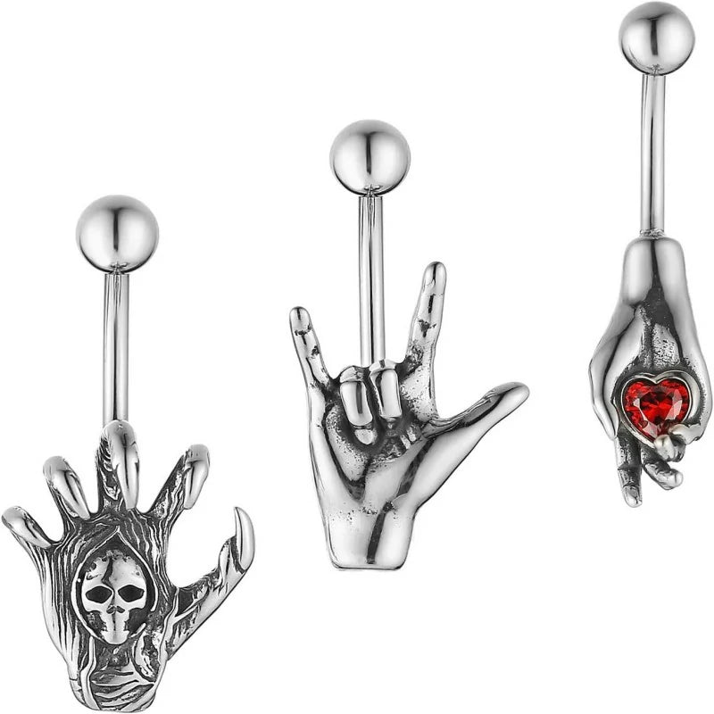 14G Gothic Belly Button Rings Surgical Steel Internally Threaded Belly Rings