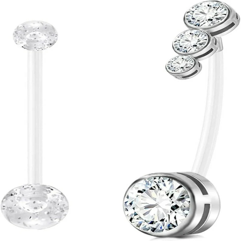 14G Heart Flexible Clear Acrylic Pregnancy Butterfly Dangle Pregnancy Maternity Belly Rings