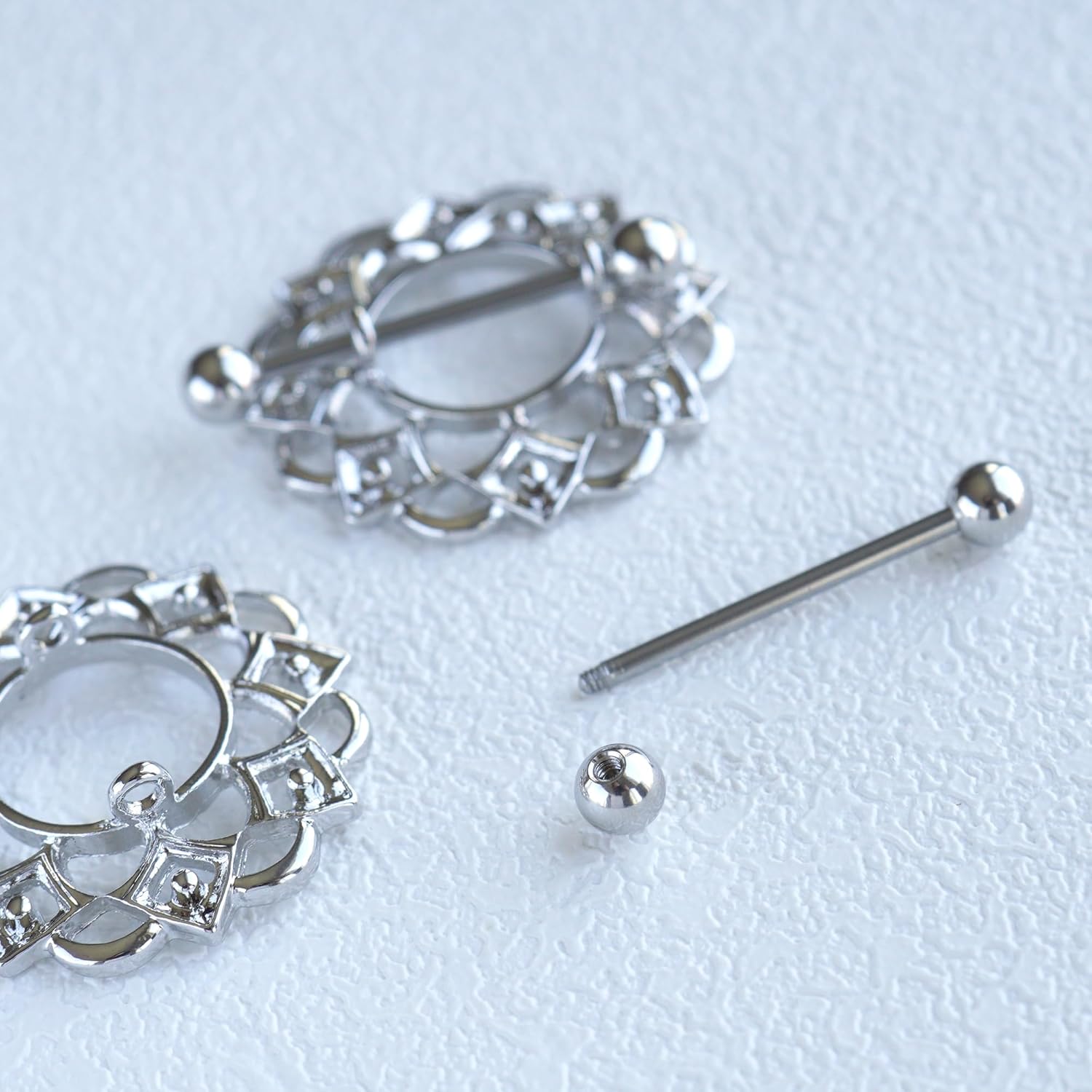 14G Nipple Piercing Jewelry, Nipple Rings Surgical Steel for Men and Women, Nipple Shields Barbell Rings - QIAO CrystalQIAO CrystalQIAO Crystal
