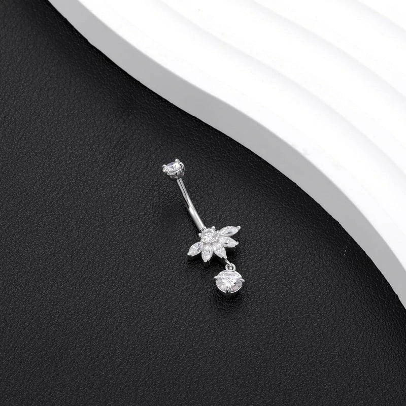 14G/1.6MM  925 Sterling Silver Belly Navel Piercing Rings for Women