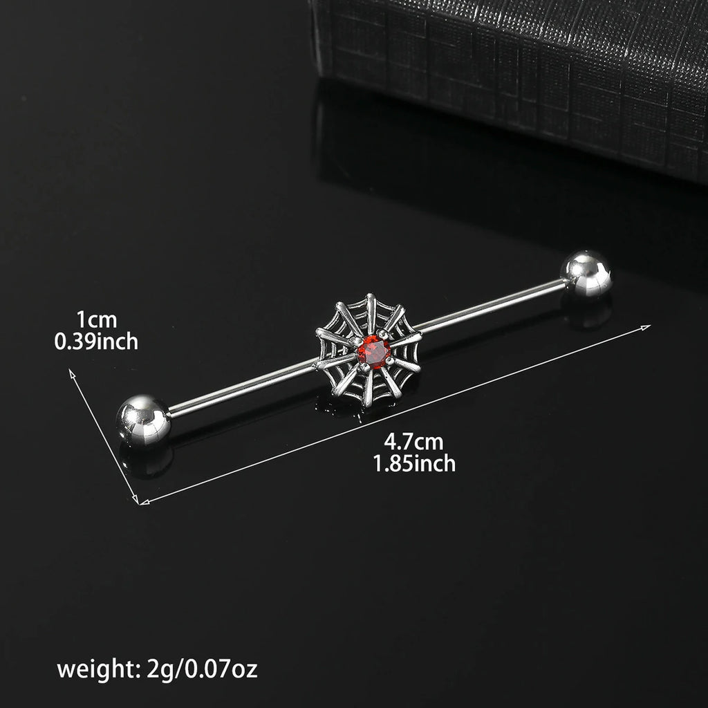 14g Industrial Barbell Surgical Steel Cartilage Earrings CZ Industrial Earring Crystal Industrail Piercing 1 1/2"(38mm) Bar