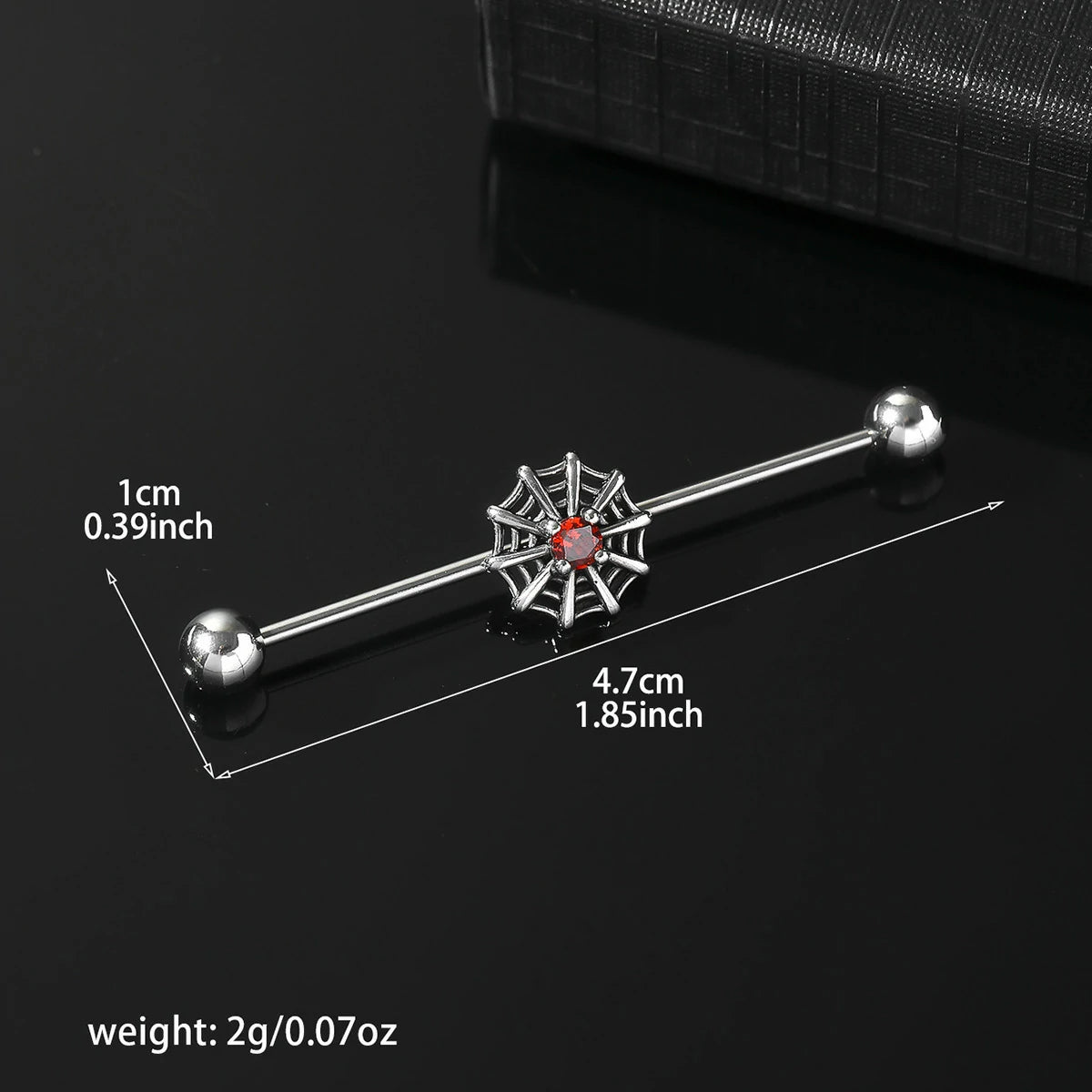 14g Industrial Barbell Surgical Steel Cartilage Earrings CZ Industrial Earring Crystal Industrail Piercing 1 1/2"(38mm) Bar