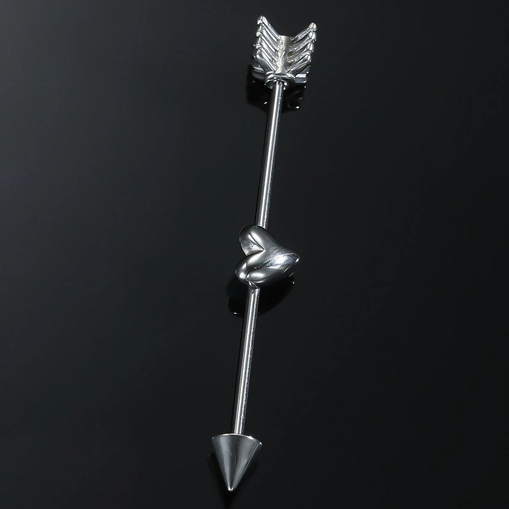 14g Industrial Barbell Surgical Steel Cartilage Earrings CZ Industrial Earring Crystal Industrail Piercing 1 1/2"(38mm) Bar