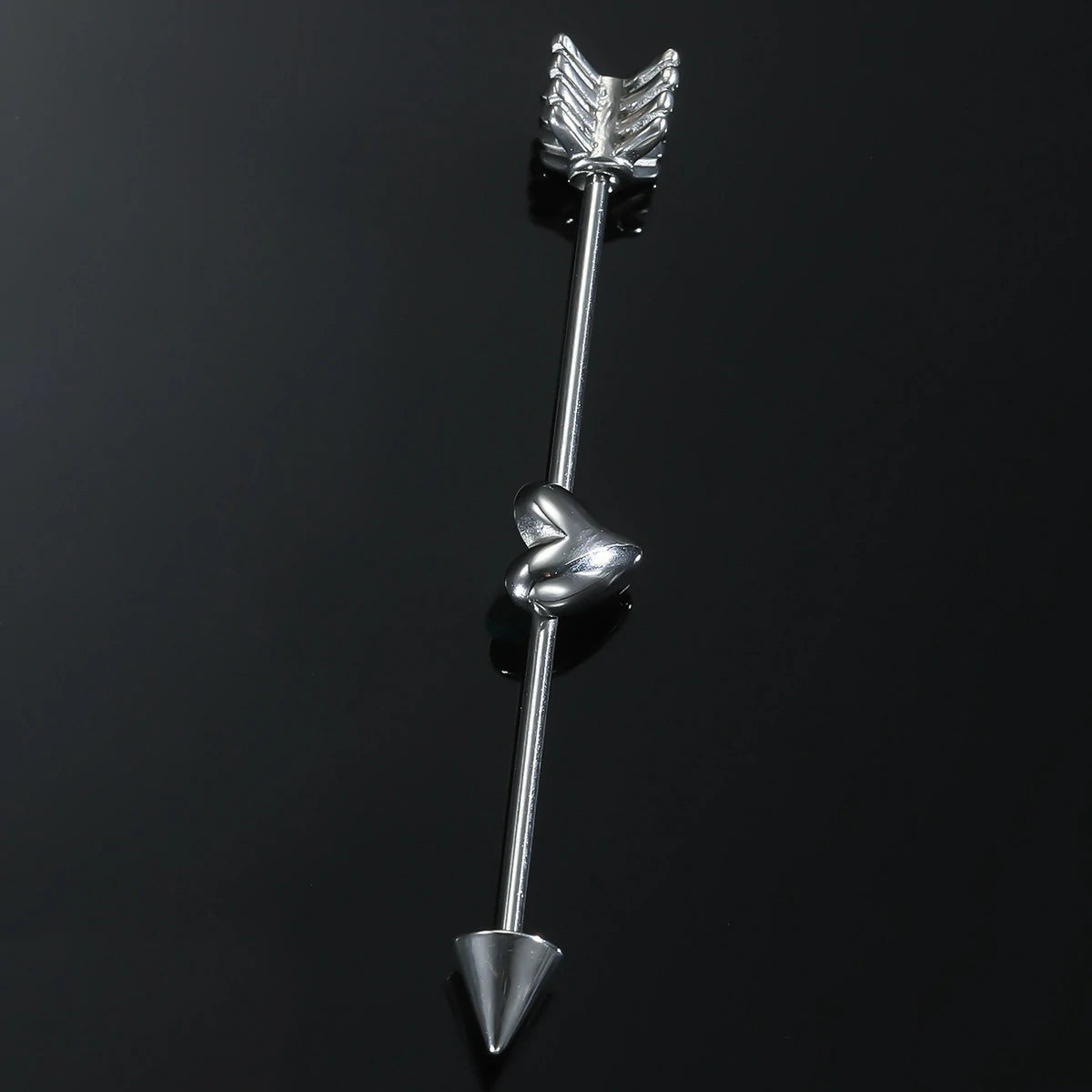 14g Industrial Barbell Surgical Steel Cartilage Earrings CZ Industrial Earring Crystal Industrail Piercing 1 1/2"(38mm) Bar
