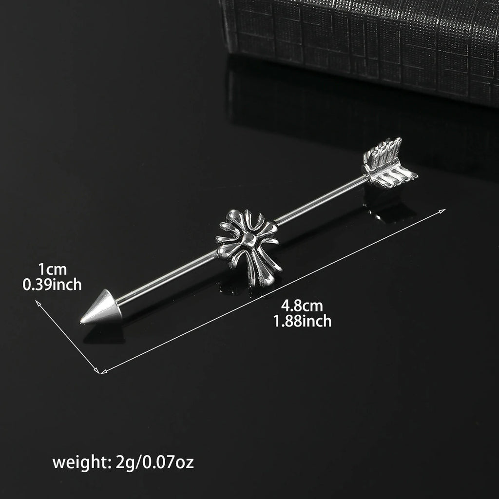 14g Industrial Barbell Surgical Steel Cartilage Earrings CZ Industrial Earring Crystal Industrail Piercing 1 1/2"(38mm) Bar