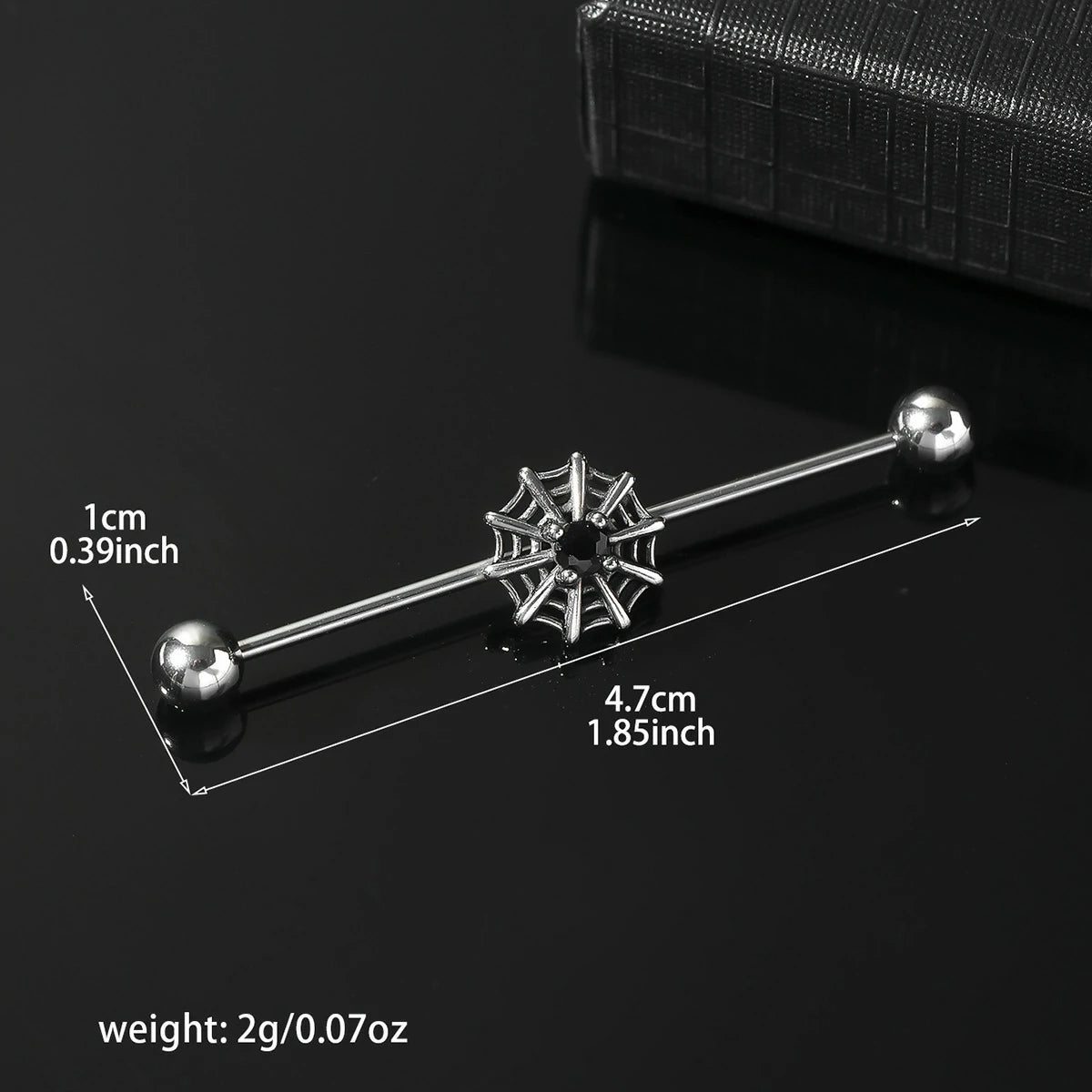 14g Industrial Barbell Surgical Steel Cartilage Earrings CZ Industrial Earring Crystal Industrail Piercing 1 1/2"(38mm) Bar