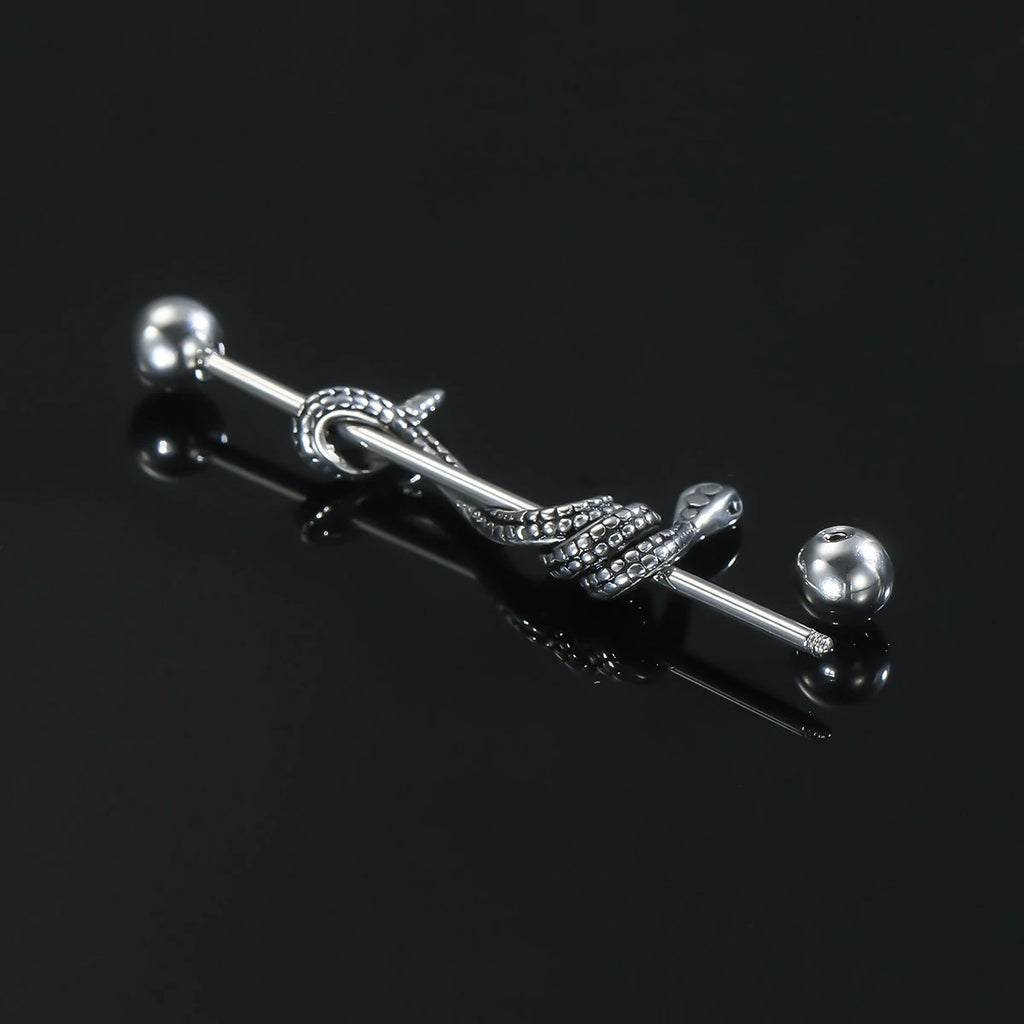 14g Industrial Barbell Surgical Steel Cartilage Earrings CZ Industrial Earring Crystal Industrail Piercing 1 1/2"(38mm) Bar