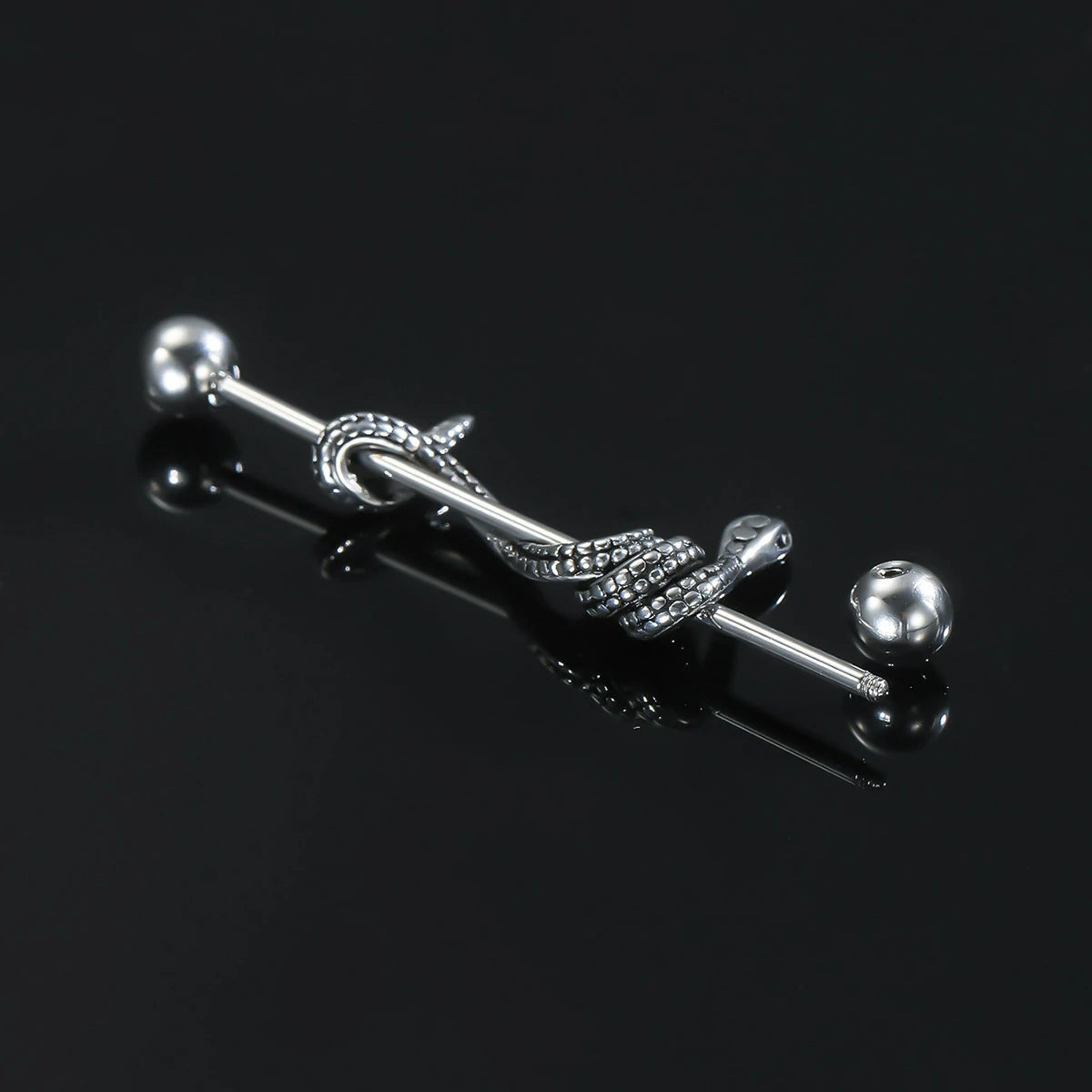 14g Industrial Barbell Surgical Steel Cartilage Earrings CZ Industrial Earring Crystal Industrail Piercing 1 1/2"(38mm) Bar