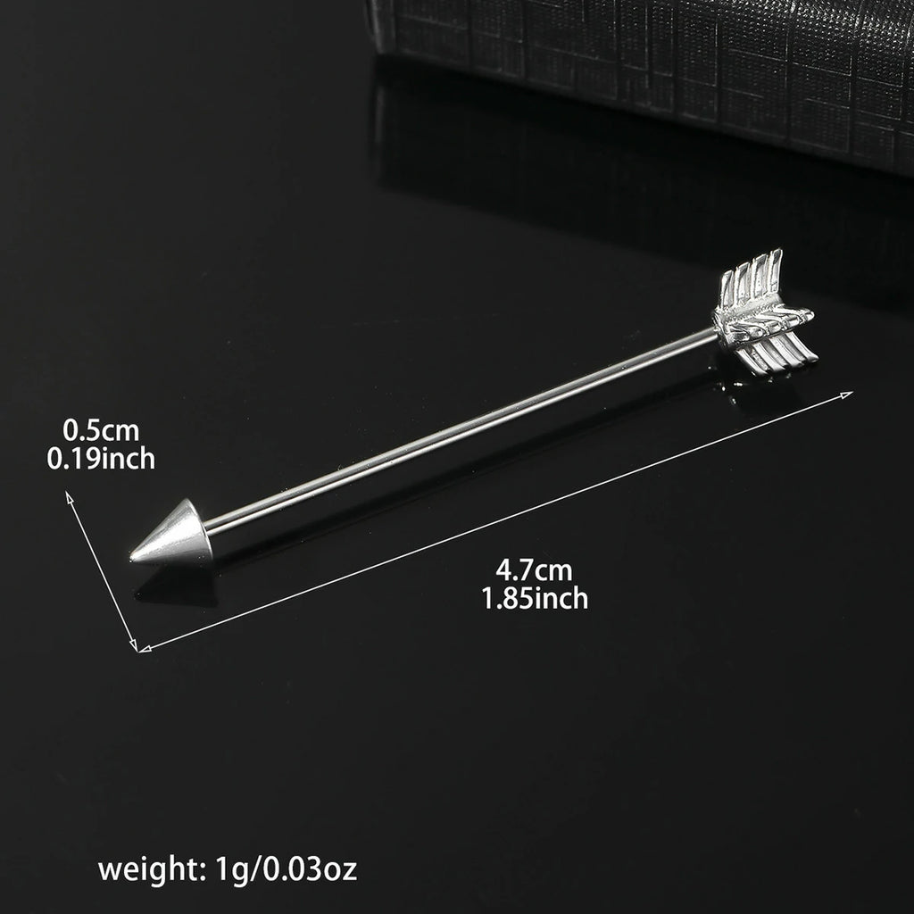 14g Industrial Barbell Surgical Steel Cartilage Earrings CZ Industrial Earring Crystal Industrail Piercing 1 1/2"(38mm) Bar