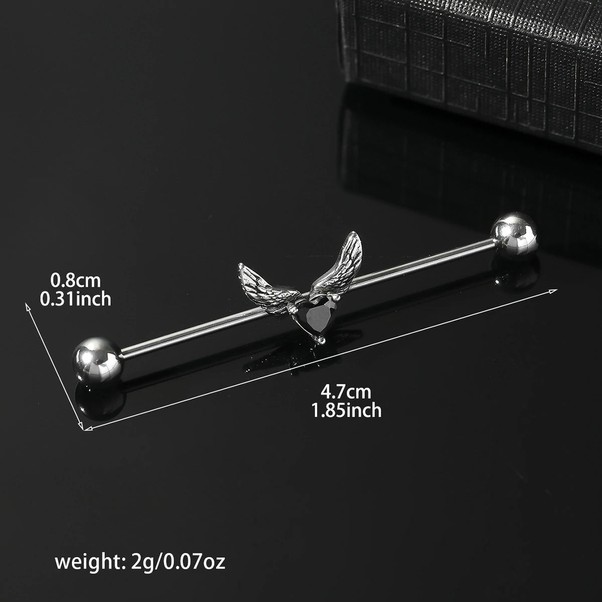 14g Industrial Barbell Surgical Steel Cartilage Earrings CZ Industrial Earring Crystal Industrail Piercing 1 1/2"(38mm) Bar