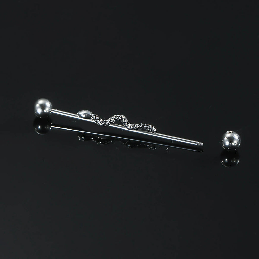 14g Industrial Barbell Surgical Steel Cartilage Earrings CZ Industrial Earring Crystal Industrail Piercing 1 1/2"(38mm) Bar