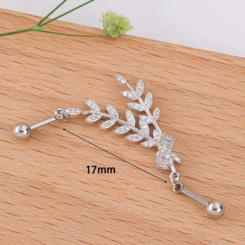 14g Industrial Barbell Surgical Steel Cartilage Earrings CZ Industrial Earring Crystal