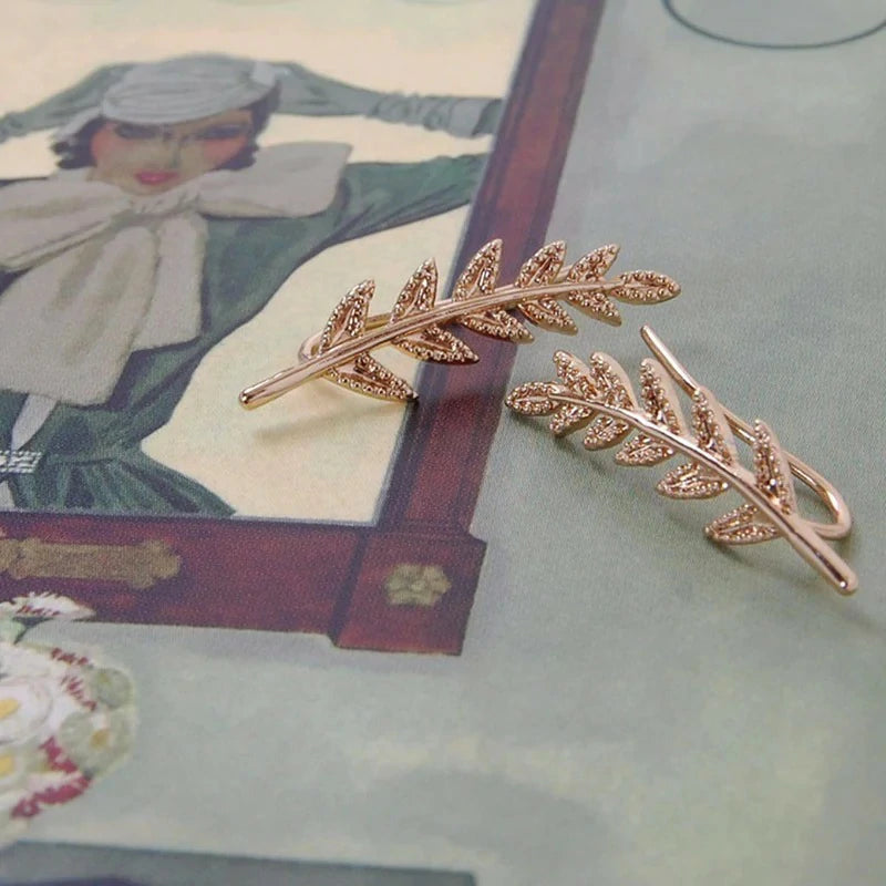 14K Gold Plated or Silver Tone Ear Crawler Earrings for Women