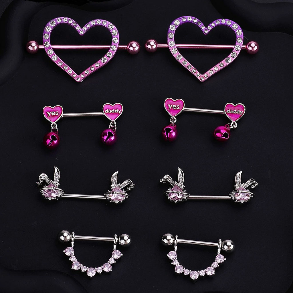 16G 14G Nipple Piercing Jewelry Tongue Rings Hypoallergenic Surgical Steel Screw Nipple Tongue Shield Ring