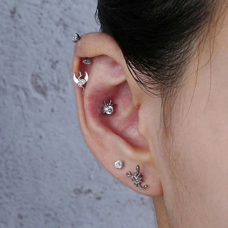 16G ASTM F136 Titanium Stud for Tragus Helix Conch Flat