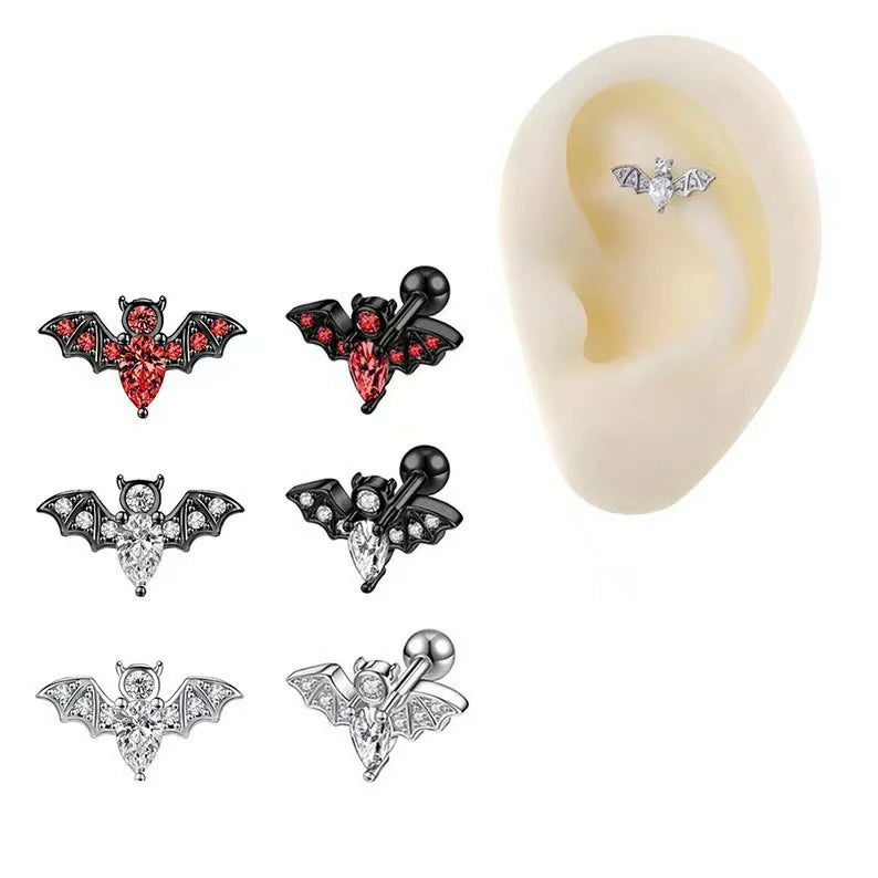 16G Bat Industrial Barbell Earrings for Women Men Stainless Steel Cartilage