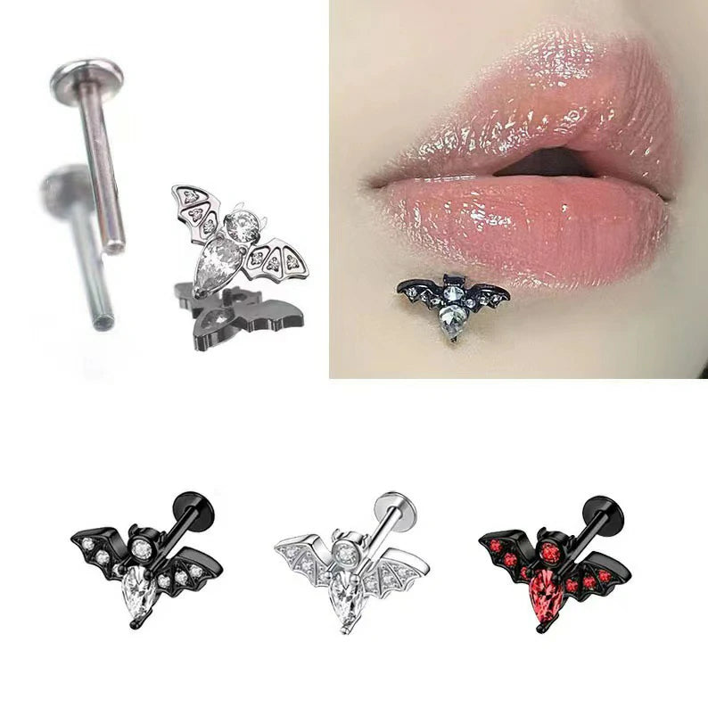 16G Bat Industrial Barbell Earrings for Women Men Stainless Steel Cartilage