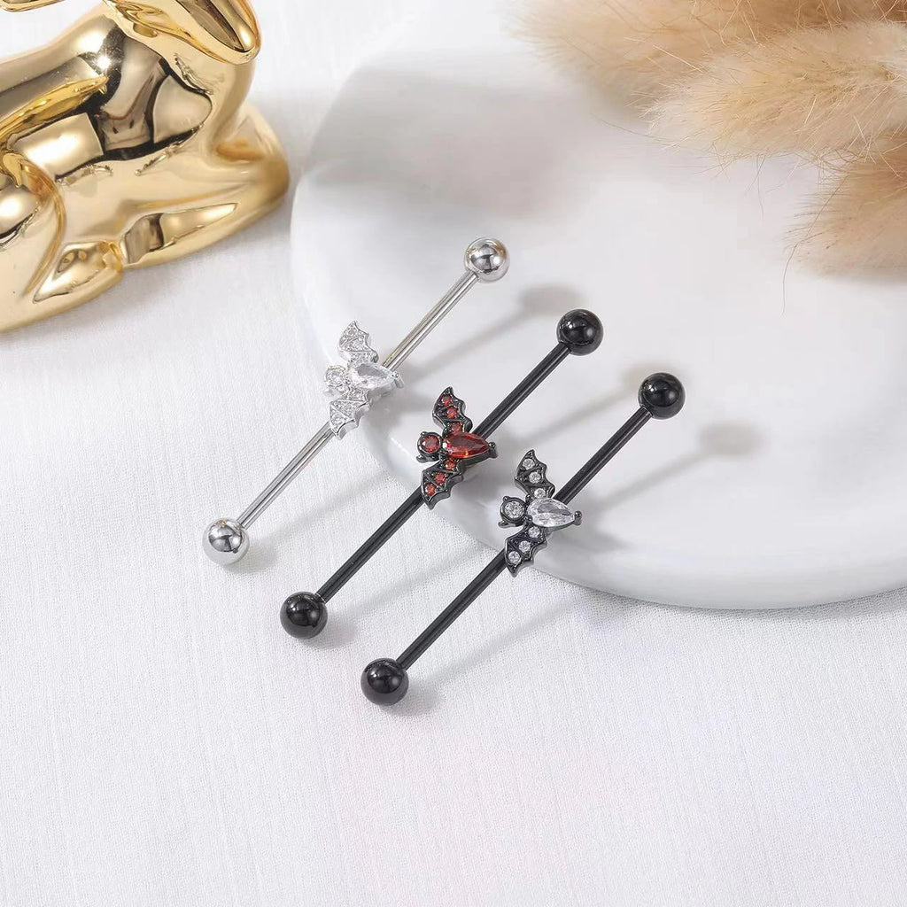 16G Bat Industrial Barbell Earrings for Women Men Stainless Steel Cartilage