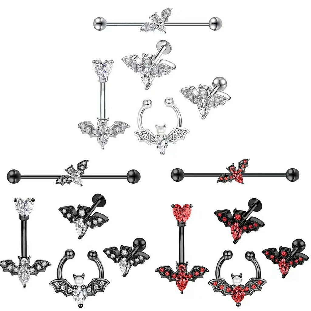 16G Bat Industrial Barbell Earrings for Women Men Stainless Steel Cartilage