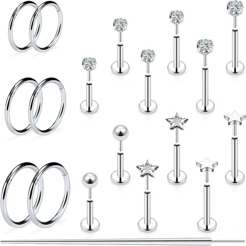 16G Lip Labret Medusa Internally Threaded 316L Surgical Steel Snake Bite Lip Rings